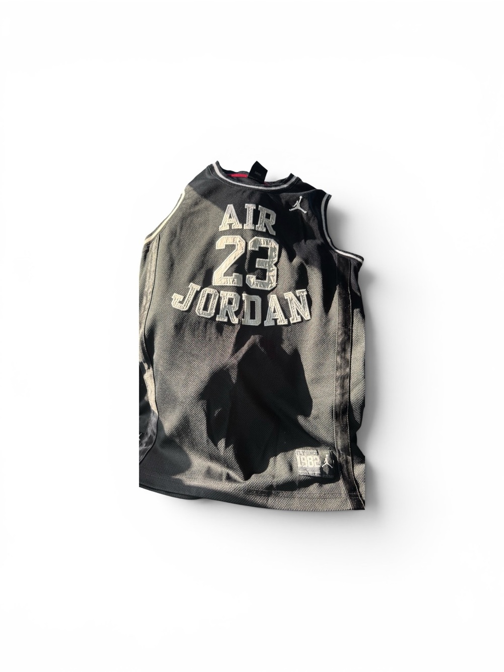 Jordan Black and White Mesh Basketball Jersey 23
